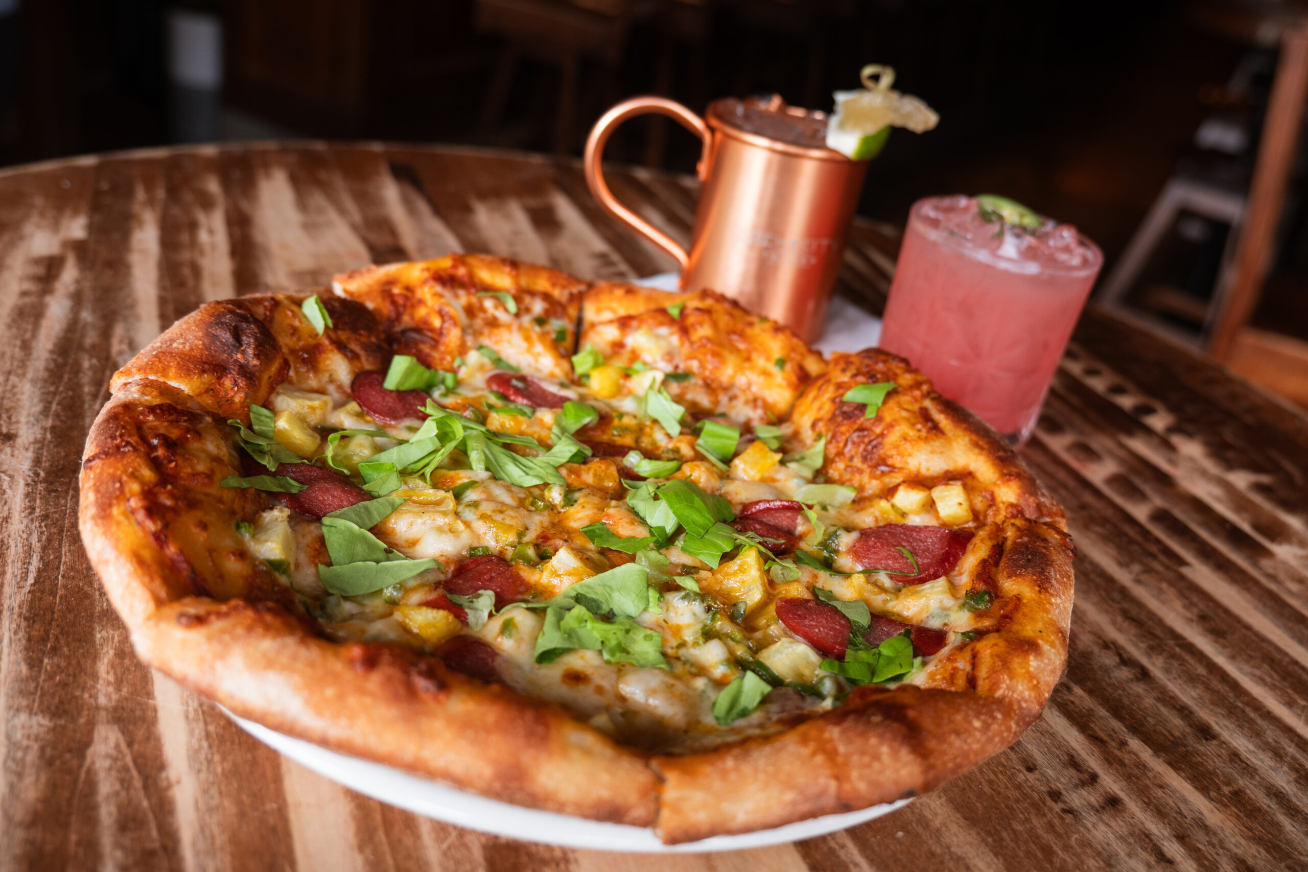 Wagyu sausage, pineapple, jalapeno, buffalo mozzarella, tomato sauce